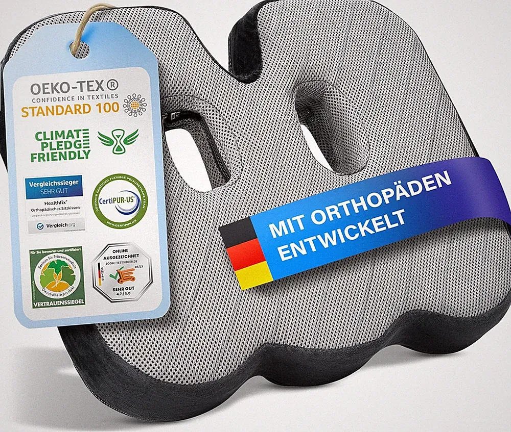 Healthfix® Orthopädisches Sitzkissen Für Büro, Homeoffice & Co.- Ergonomisches S
