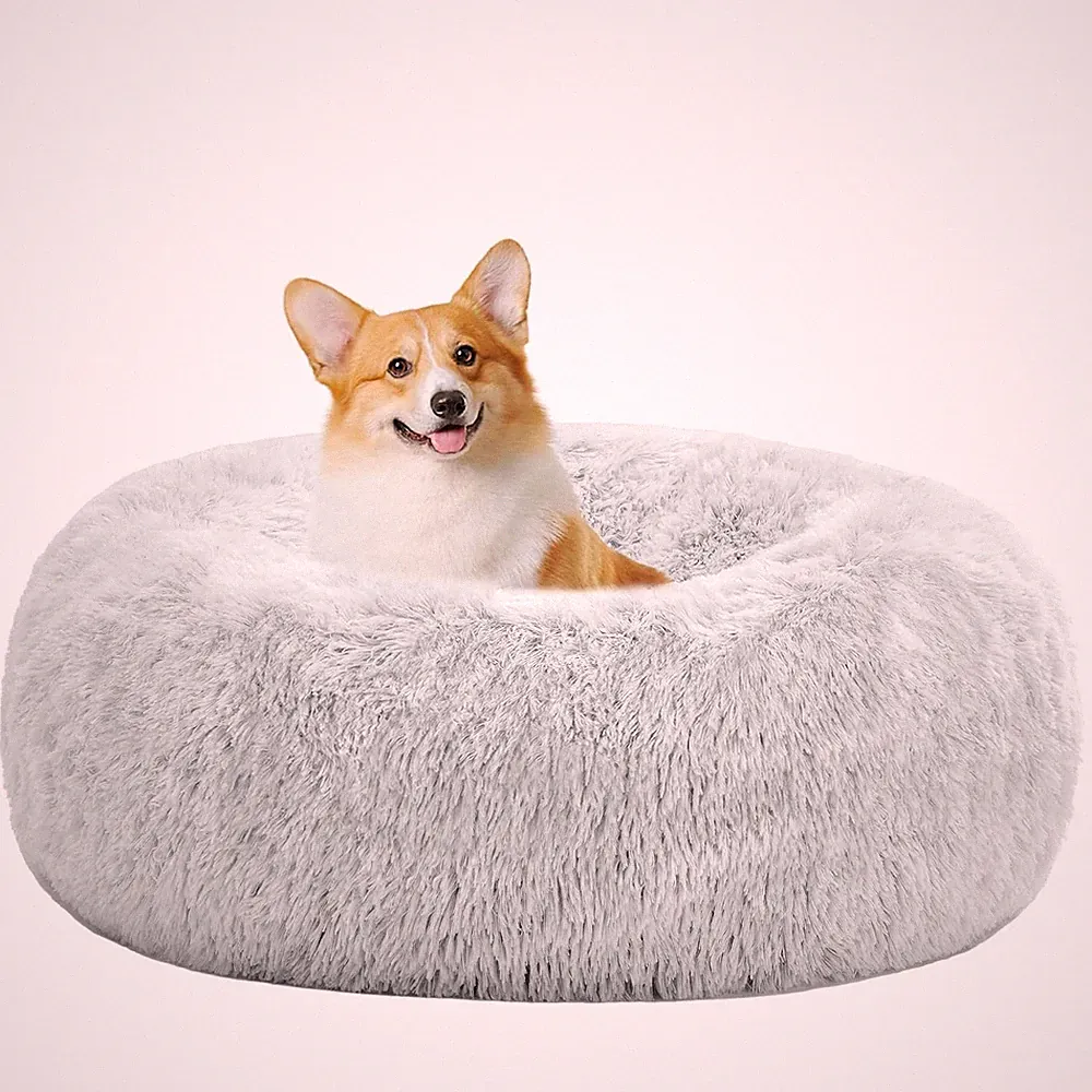 HMTOPE Orthopädisches Hundebett Rund, Katzenbett, Waschbar Kissen, Ø70cm