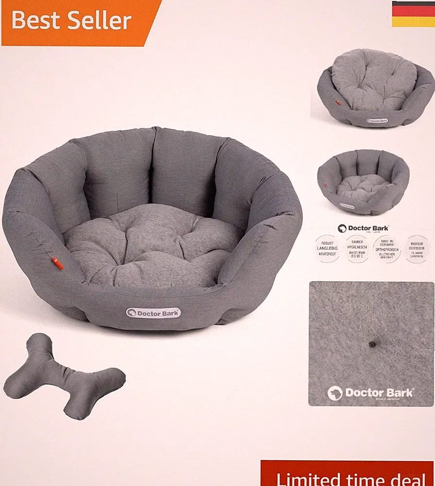 Hochwertiges Rund-Hundebett M - 50x40 cm für Gesunde Gelenke