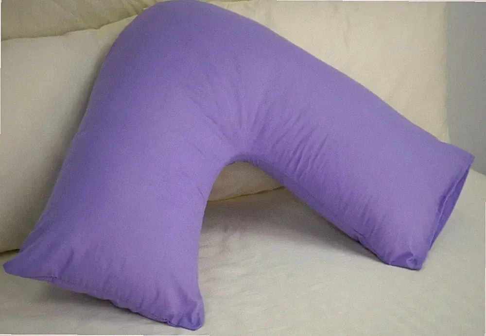 Hohlfaser V Form Kissen mit GRATIS Polycotton Hülle Orthopädische Nacken Rückenstütze