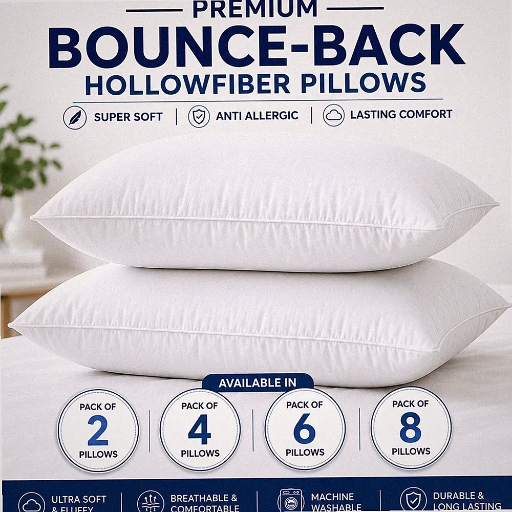 Hohlfaserkissen Bounce Back 19x 29, weiche antiallergische Kissen 2x,4x,6x & 8x