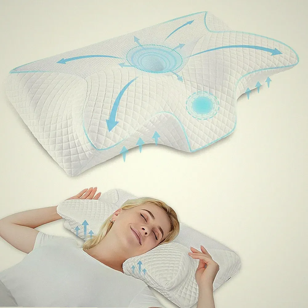 HOMCA Orthopädisches Nackenkissen Memory Foam 60x35x8 1