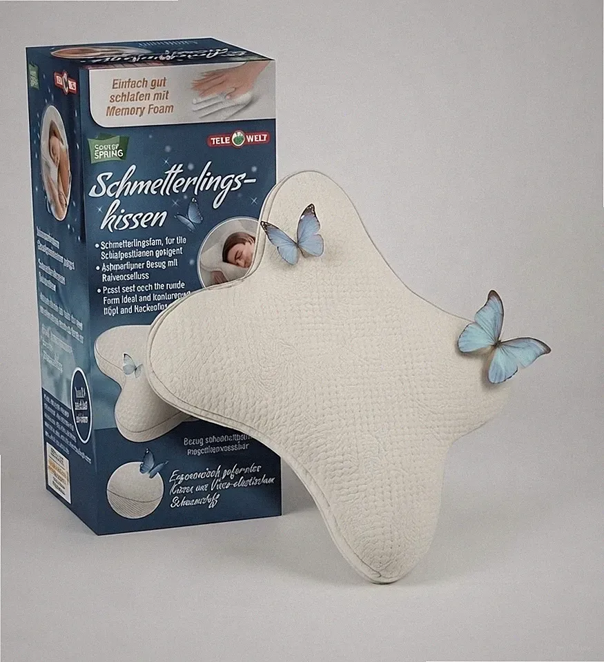 HSP Secret Spring Schmetterlingskissen Nackenkissen Memory Foam 45x35x10cm