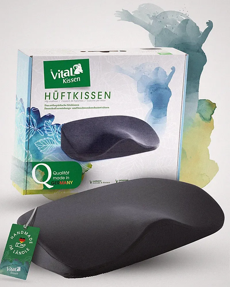 ® – Hüftkissen das Original. Orthopädisches Sitzkissen – Ergonomisches Keilki...