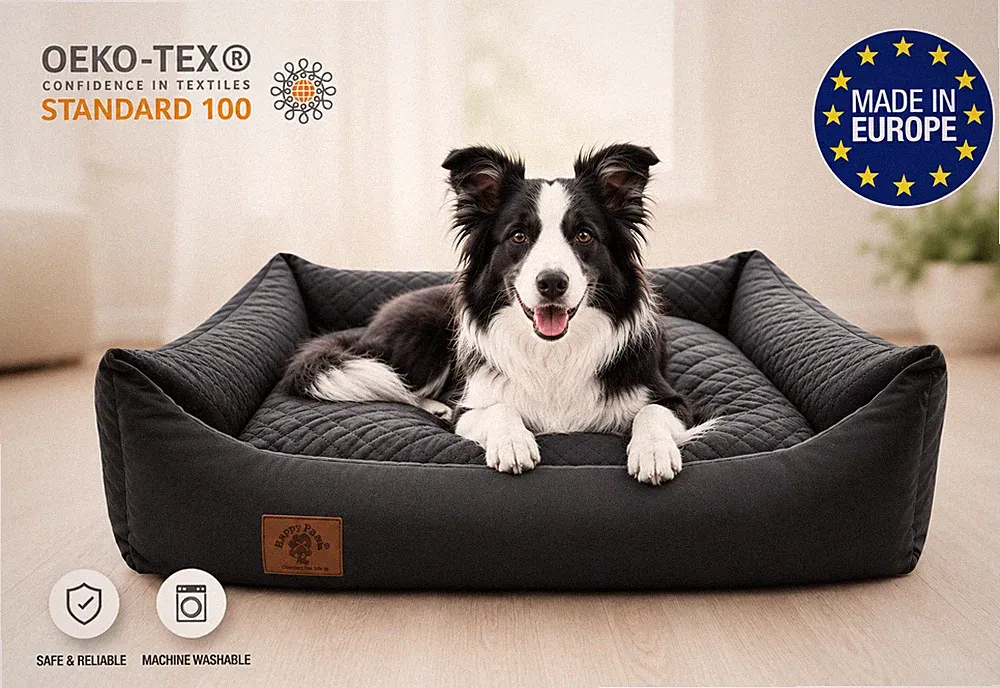 Hundebett Hundekissen Hundesofa Katzenbett 100 x 70cm XL wasserdicht Graphit