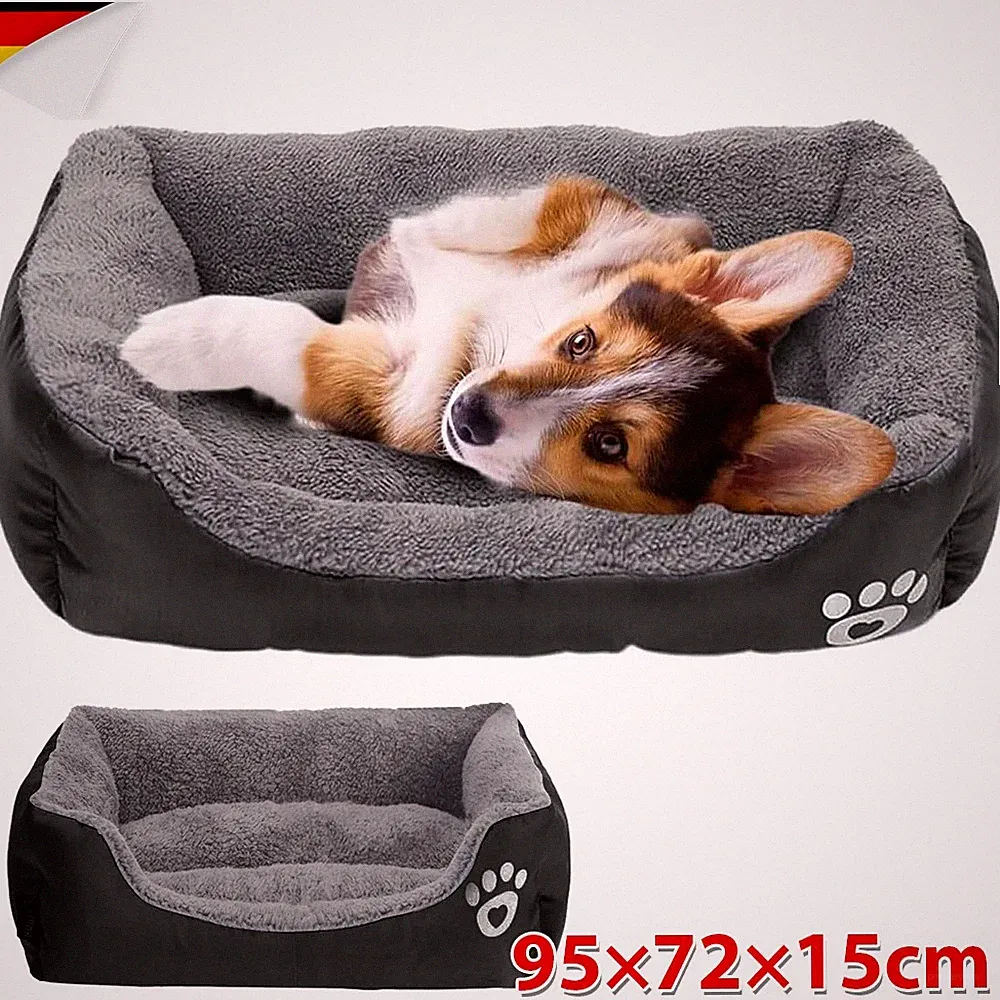 Hundebett Hundesofa Hundekissen Haustierbett orthopädisch flauschig Grau