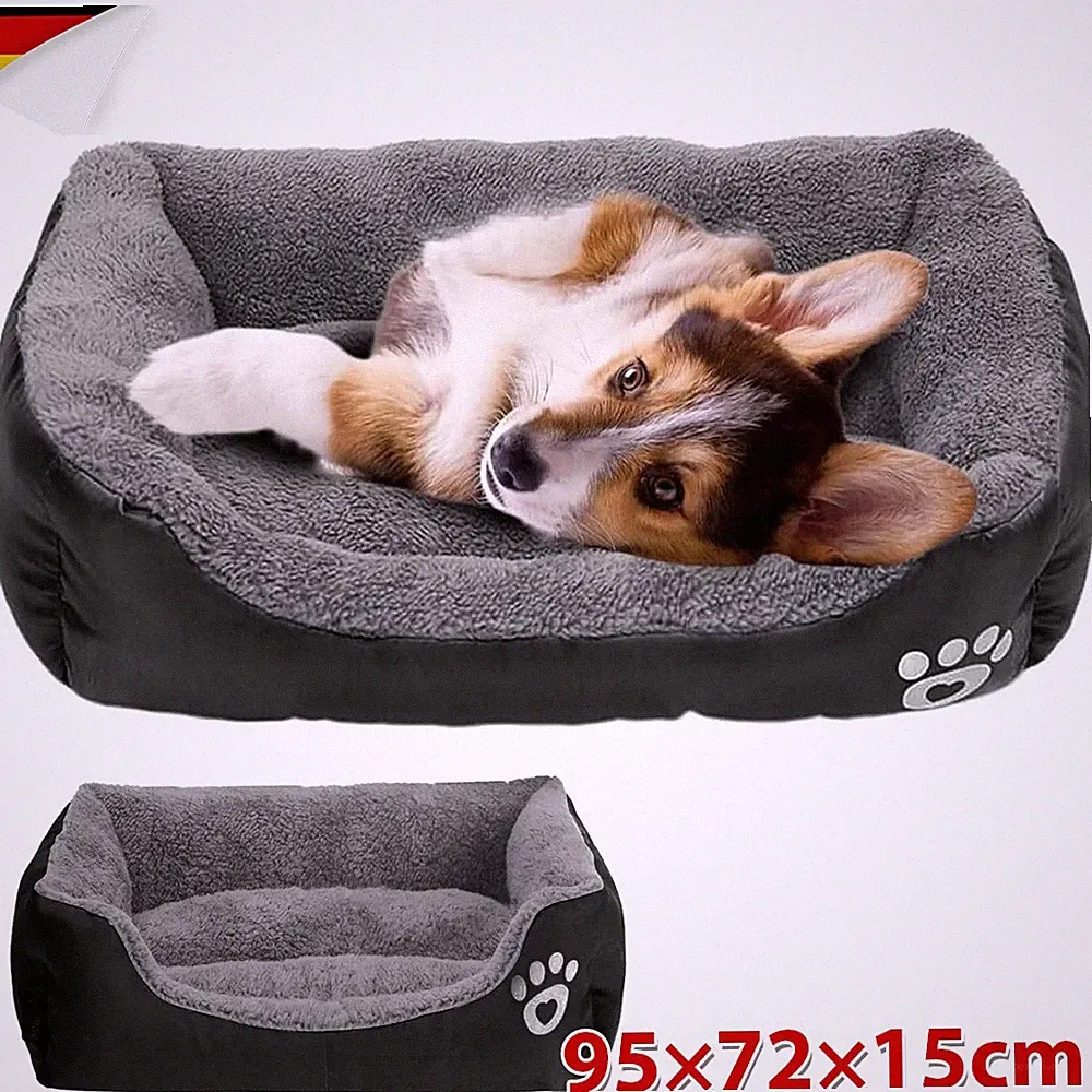 Hundebett Hundesofa Hundekissen Haustierbett orthopädisch flauschig Grau