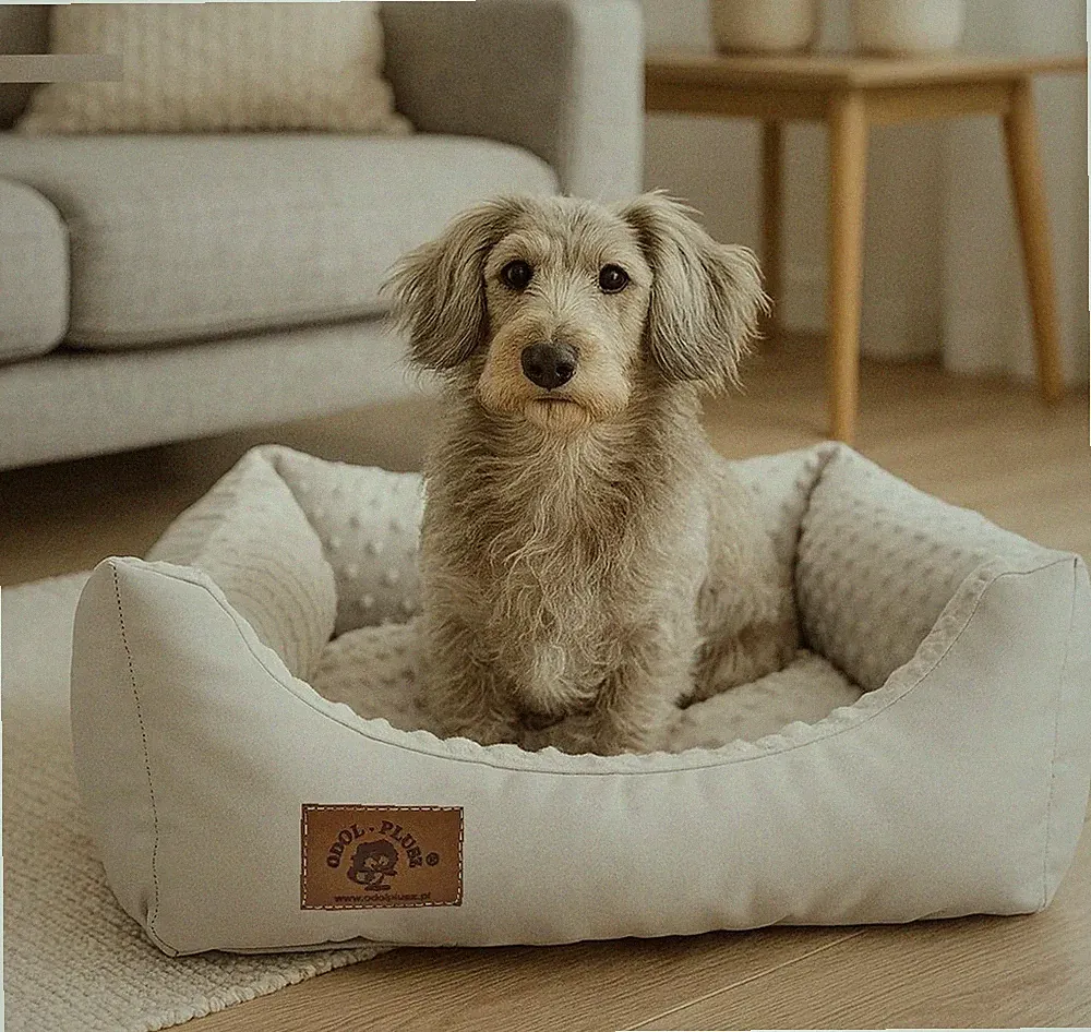 Hundebett Hundesofa Hundekissen Hundekörbchen - Extra weich - MINKY - grau