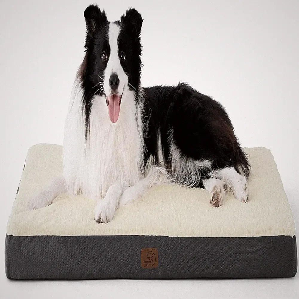 Hundebett orthopädisch große Hunde 91x69 cm waschbar Hundekissen Matratze grau