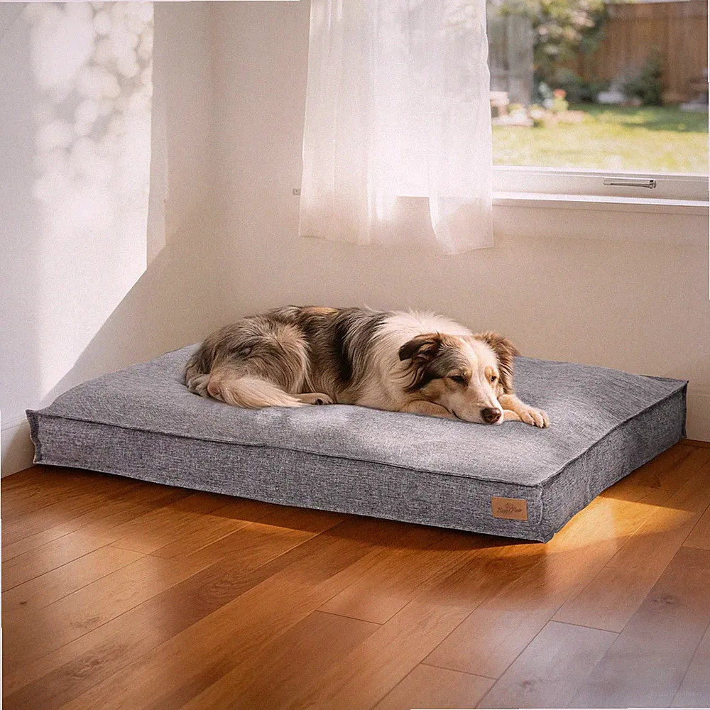 Hundebett Orthopädisch Hundeliege Grau Robust Hundekissen Waschbar Wasserdicht