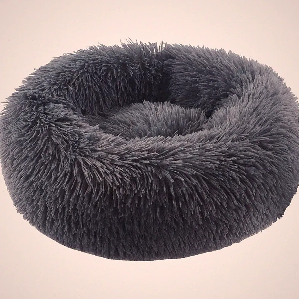 Hundebett Rund Katzenbett Flauschig Donut Kuschelig Weich Waschbar Hundekissen