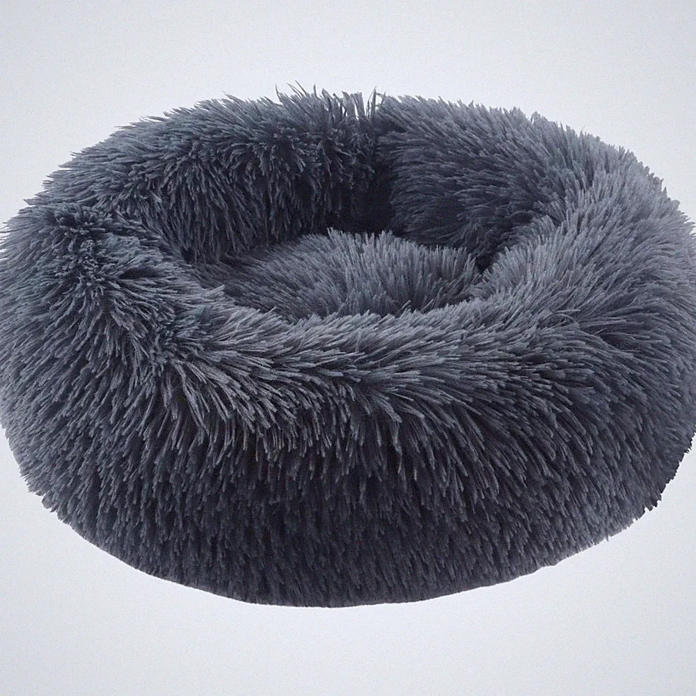 Hundebett Rund Katzenbett Flauschig Donut Kuscheliges Hundekissen Waschbar Ul...