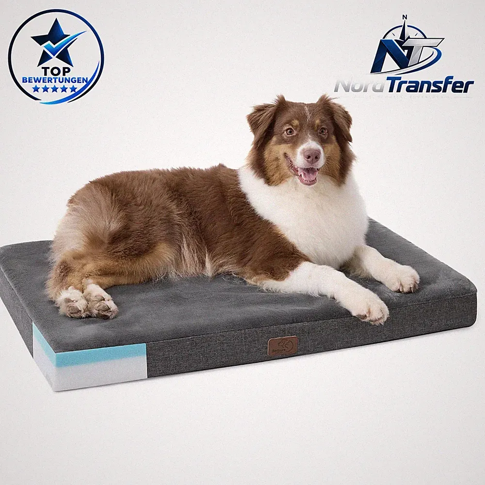 Hundekissen Orthopädisch Dunkelgrau 89x56x8cm Für Große Hunde
