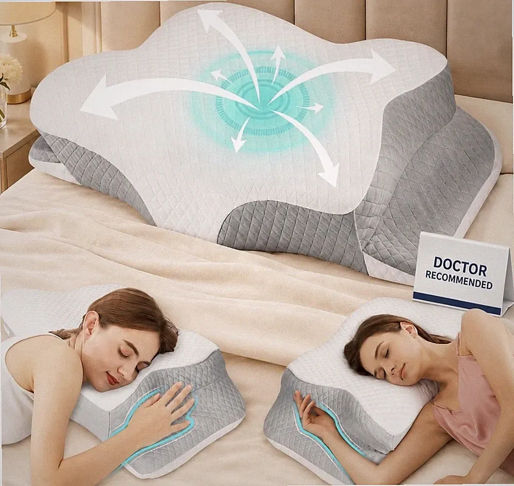 Hydomi Orthopädisches Hals-Hals-Kissen zur Linderung von Nacken- und Schulterschmerz Memory-Schaum
