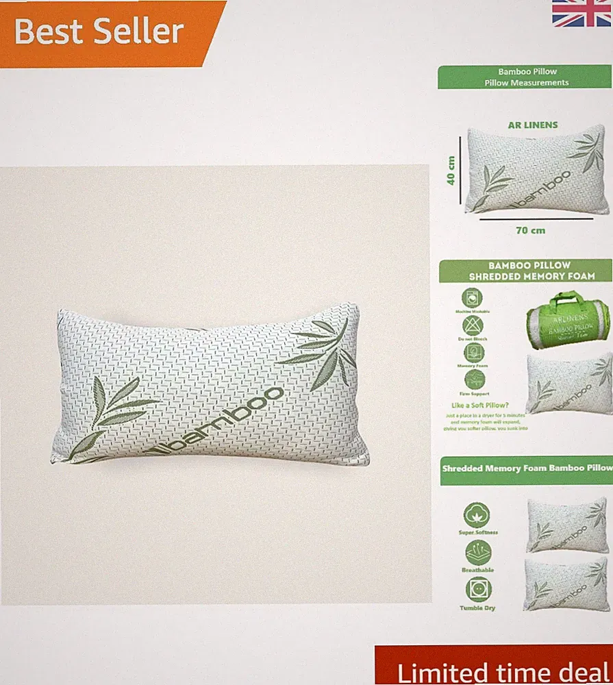Hypoallergenes Bambuskissen mit Memory Foam - Antibakterielle Schlaflösung