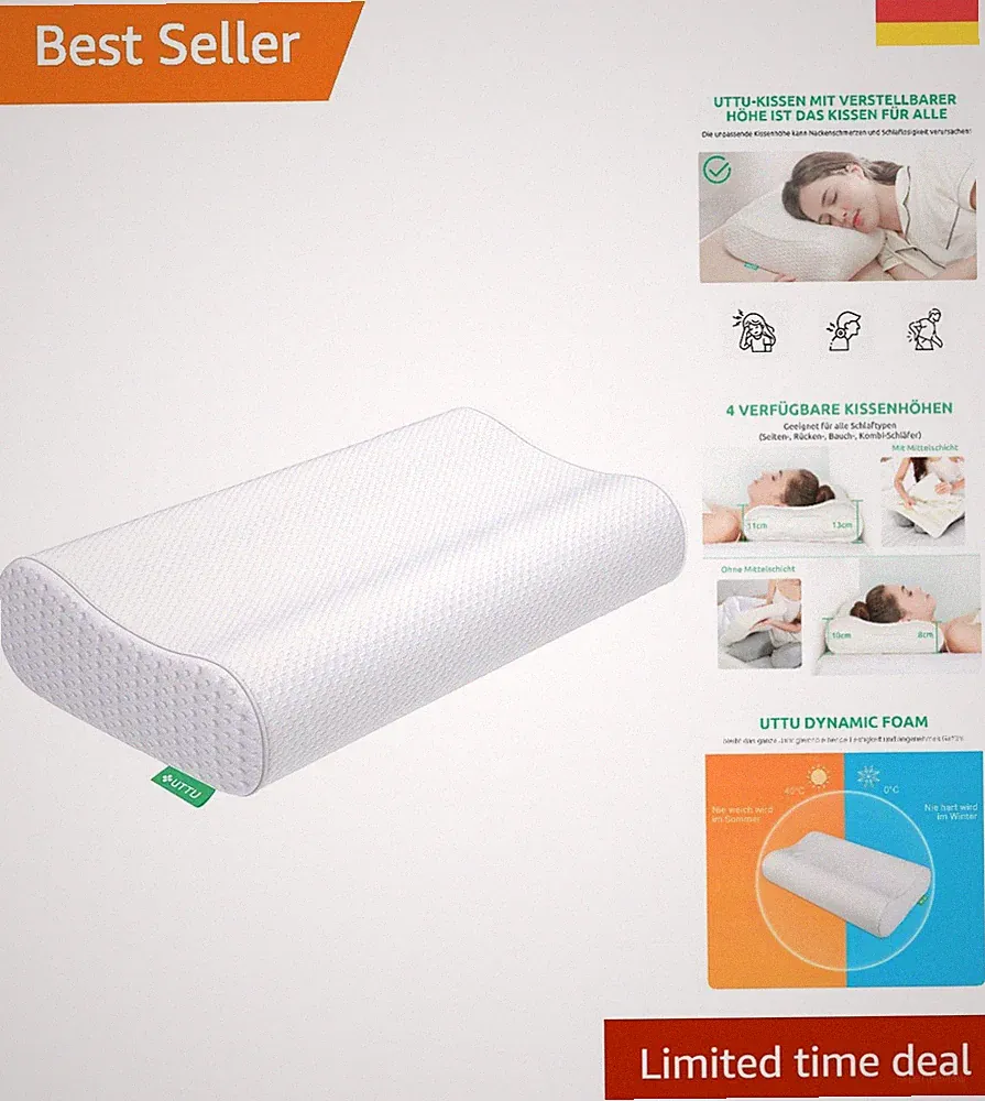Hypoallergenes Nackenkissen 60x35cm zur Druckentlastung für Schlafoptimalen