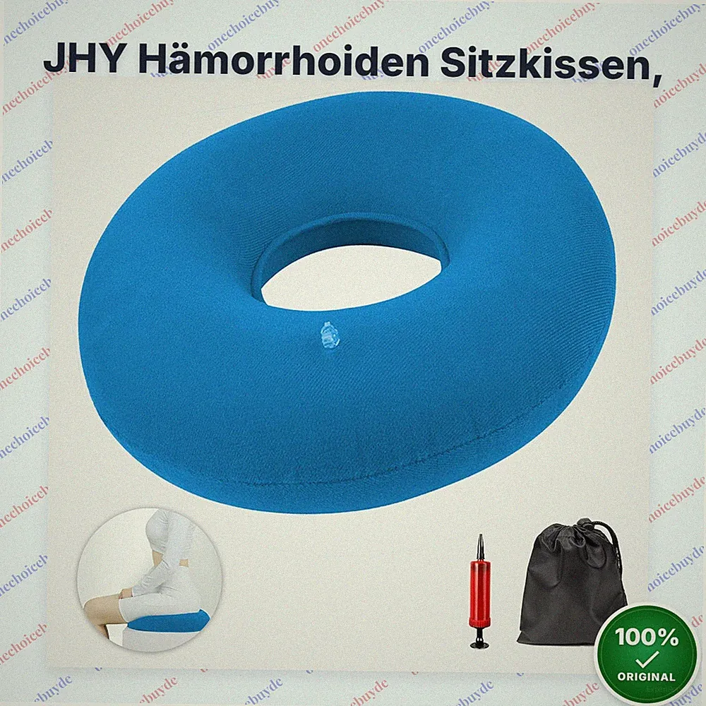 JHY Hämorrhoiden Sitzkissen Aufblasbar Orthopädisch Sitzring Steißbein + Pumpe