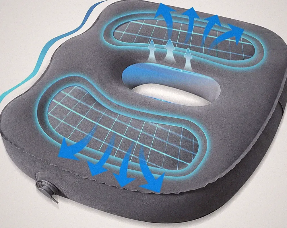 Jukibole Sitzkissen Orthopädisch, PVC Aufblasbares Orthopädisches Sitzkissen für
