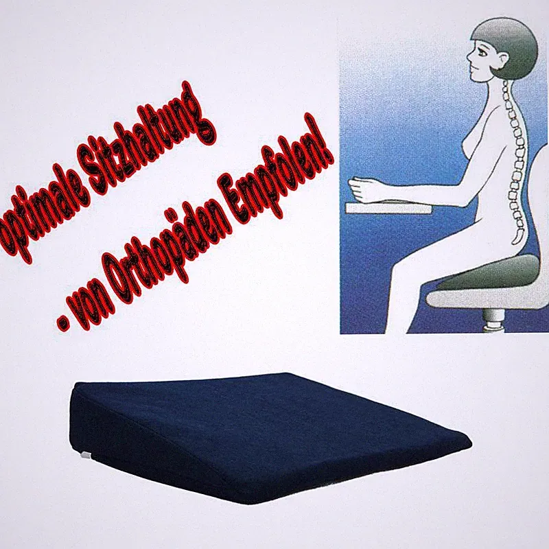 Keil Kissen Premium Relax orthopädisches Sitz Kissen Hart für Bürostuhl Autositz