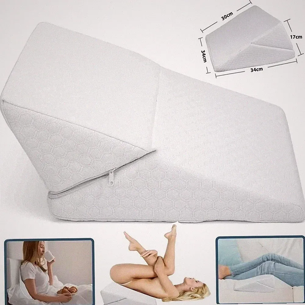 Keilkissen Orthopädisch 4in1 Memory Foam Therapie Rücken Nacken Schmerzen Hypoallergen