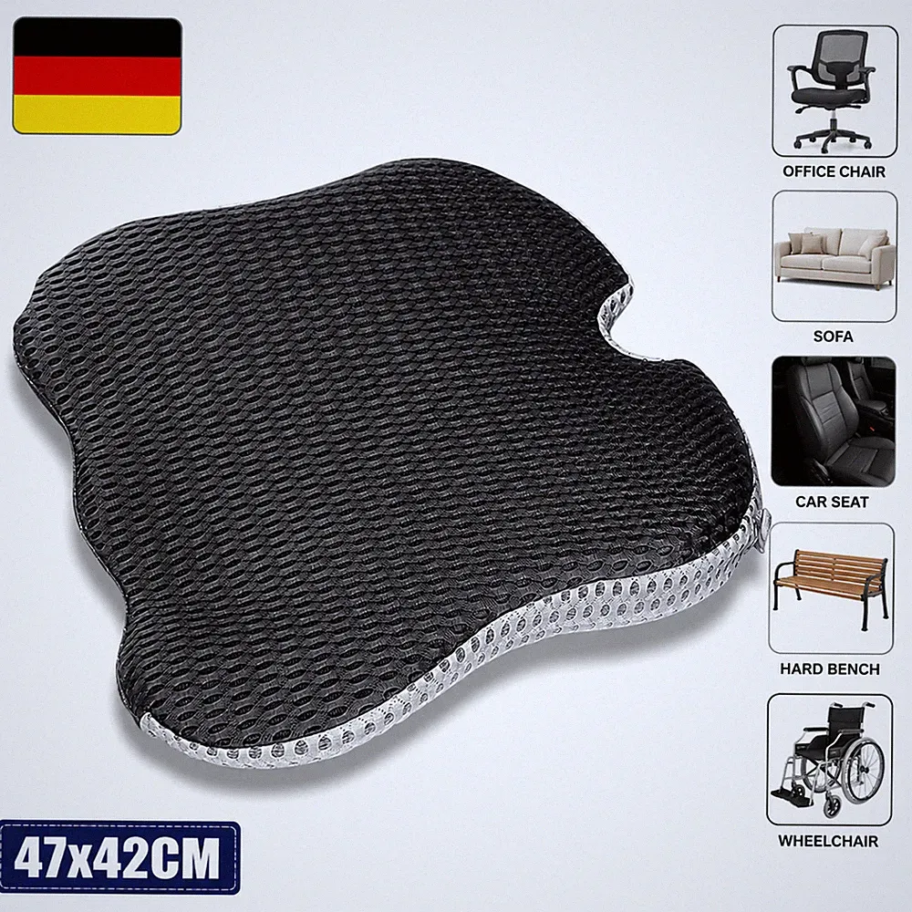 Keilkissen Sitzkissen Orthopädisches Memory-Schaum Sitzerhöhung Auto Bürostuhl