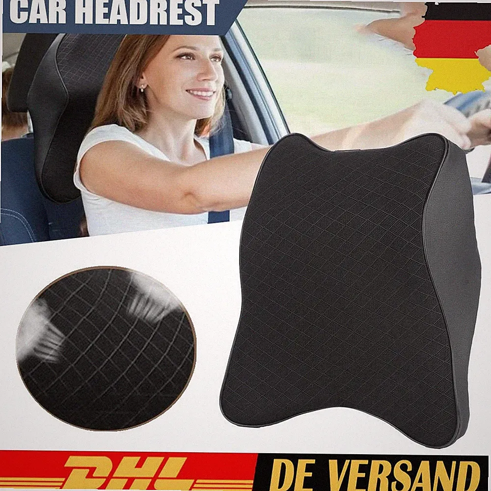 KFZ Autositz Kopfstütze Pad Memory Foam Reisekopf Nackenstütze Kissen Kopfkissen