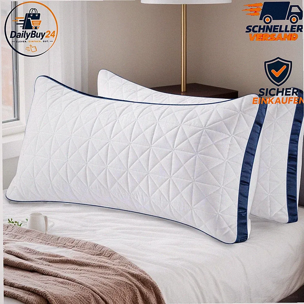 Kissen 40x80cm 2er Set Orthopädisches Nackenkissen Mikrofaser Atmungsaktiv
