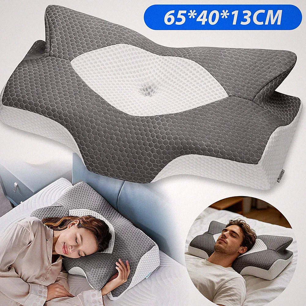Kissen für Nackenschmerzen Memory Foam Nackenkissen, Ergonomisches Anti Schnarch