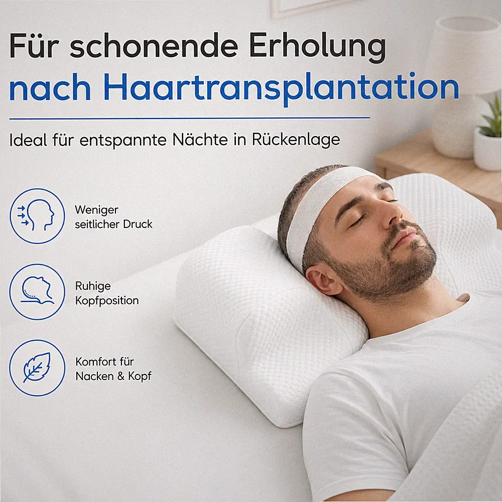 ⭐Kissen nach Haartransplantation Rückenschläfer Konturkissen Memory Foam ⭐