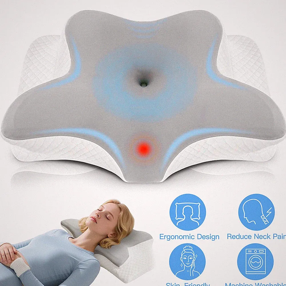 Kissen Nackenstützkissen Ergonomisch Orthopädisch Schmerzen für Seitenschläfer