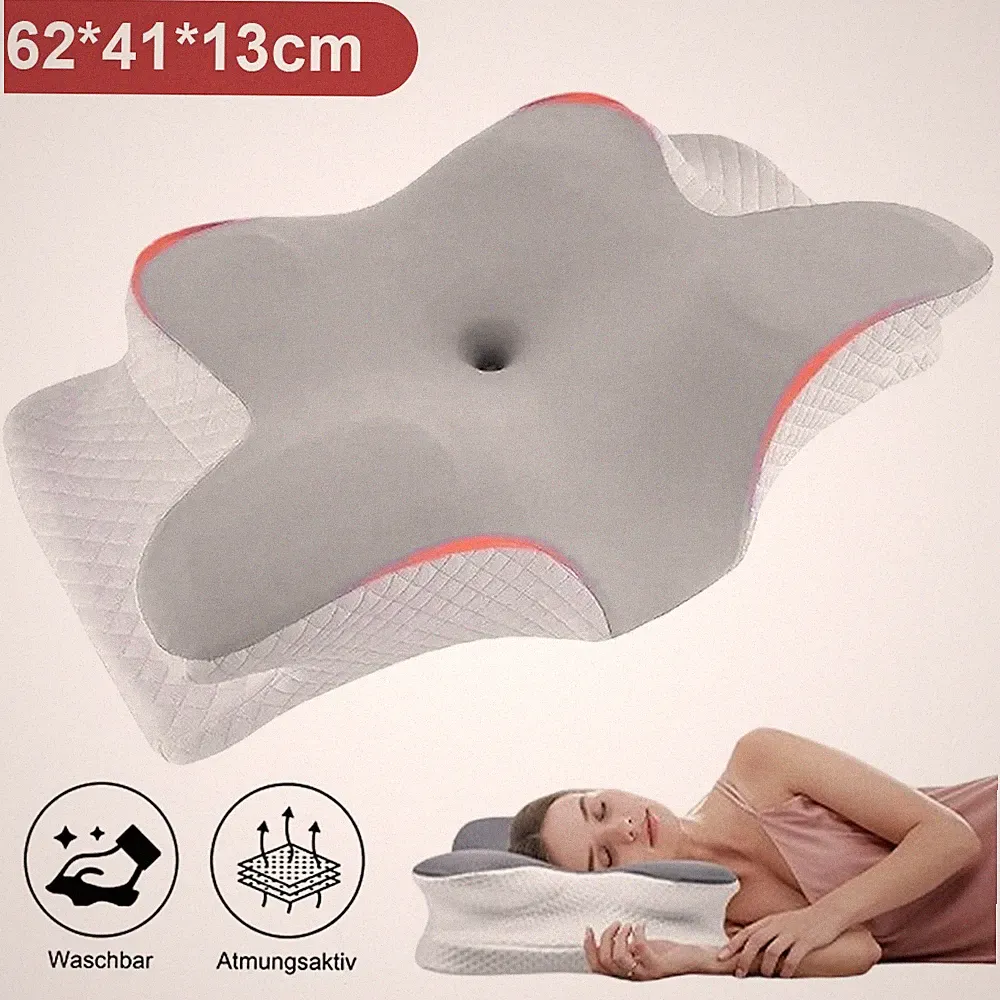 Kissen Stützkissen Nackenstützkissen Orthopädisch Waschbar für Seitenschläfer