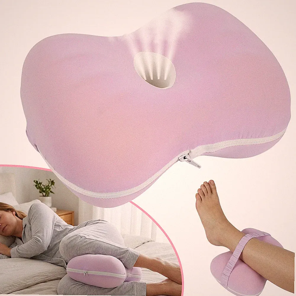 Kniekissen Ergonomisches Seitenschläferkissen Memory Foam Beinkissen mit Gürtel
