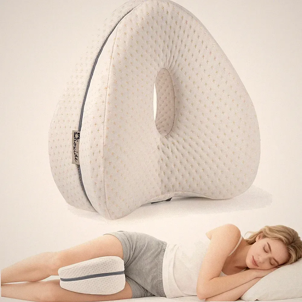 Kniekissen für Seitenschläfer aus Memory Foam | Orthopädisches Beinkissen für...
