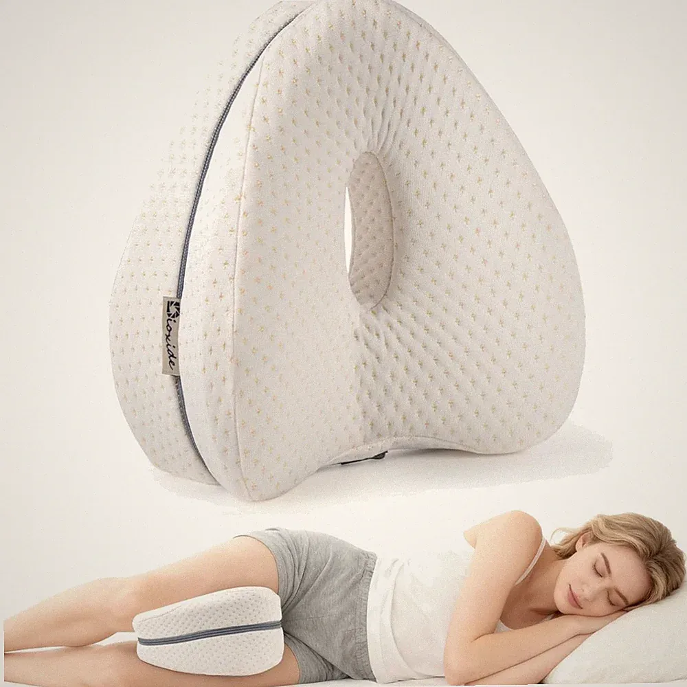Kniekissen für Seitenschläfer aus Memory Foam | Orthopädisches Beinkissen zum...