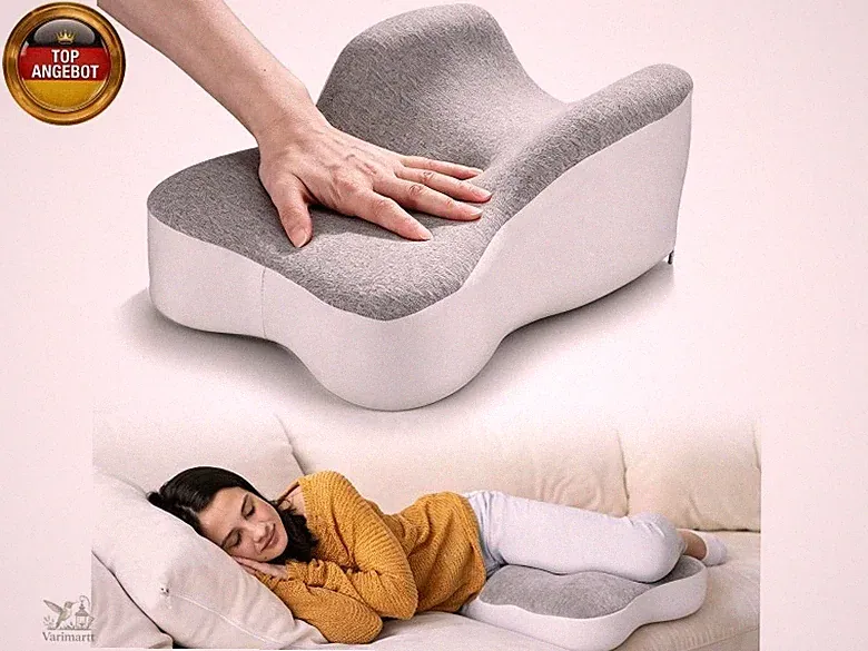 Kniekissen für Seitenschläfer Memory-Foam Orthopädisches Beinpolster gegen Hü