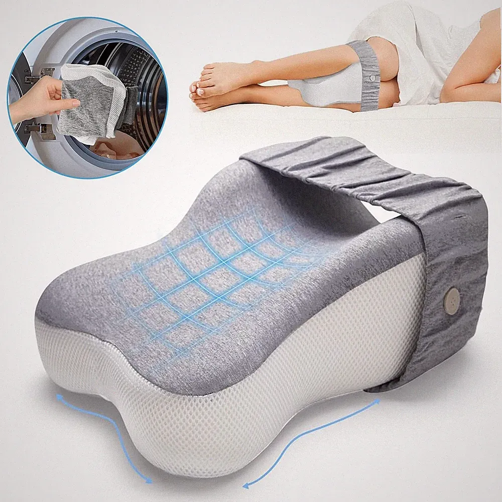 Kniekissen für Seitenschläfer Orthopädische Bein-Kissen Memory-Schaum Kniekissen