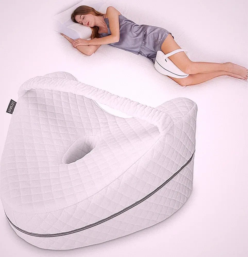 Kniekissen Memory Foam Ergonomisch Seitenschläferkissen Orthopädisch 20x15cm Bla