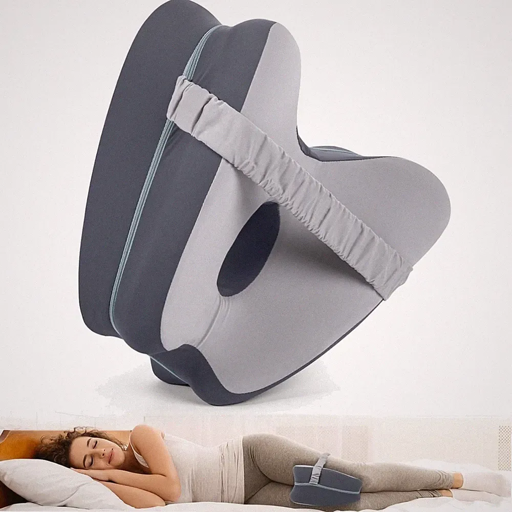 Kniekissen Seitenschläfer Memory Foam Orthopädisch Dunkelgrau