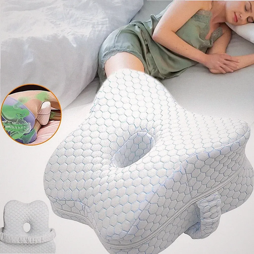 Kniekissens für Seitenschläfer, Orthopädisches Beinkissen Memory Foam Kniekissen
