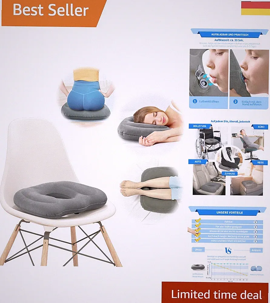 Komfortables Orthopädisches Donut Kissen - Atmungsaktiv und Höhenverstellbar