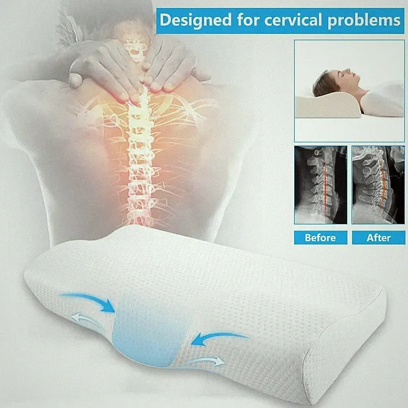 Konturiertes orthopädisches Kissen - Memory Foam Cervica Schmetterlingsform Gesundheit Cervica
