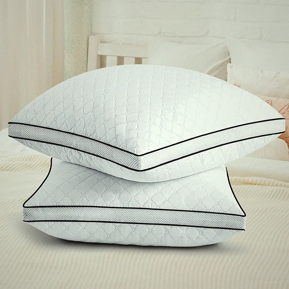 Kopfkissen 80x80 cm, 2er Set, orthopädisch, hypoallergen, atmungsaktiv, waschbar