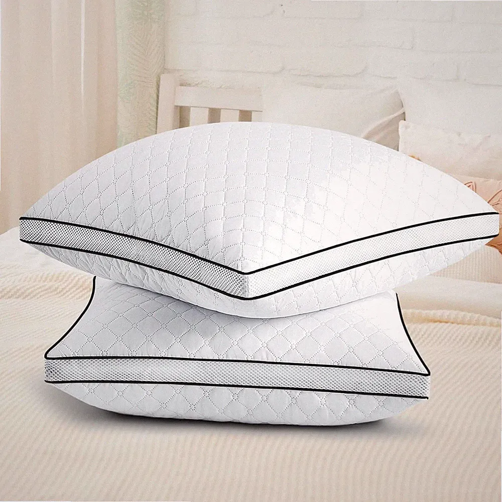 Kopfkissen 80x80 cm, 2er Set, orthopädisch, hypoallergen, waschbar, atmungsaktiv