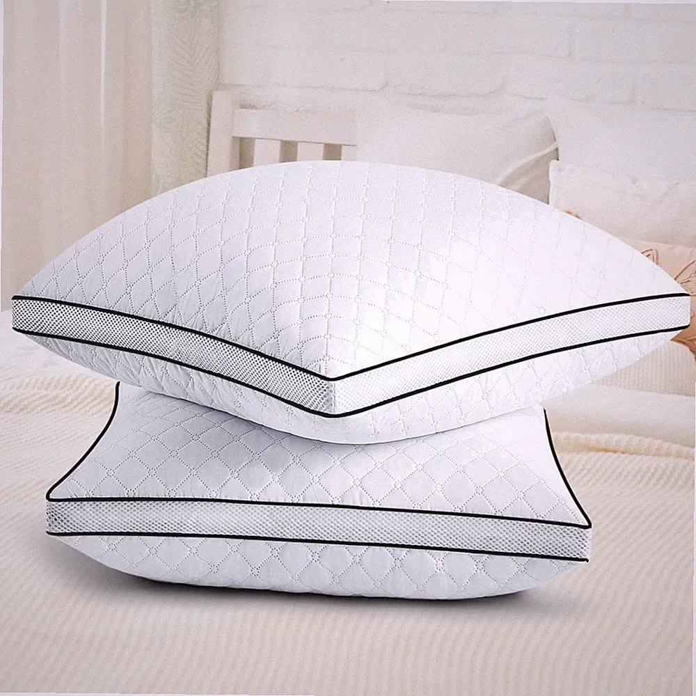 Kopfkissen 80x80 cm, 2er Set, Orthopädisch, hypoallergen, waschbar, Seitensch...