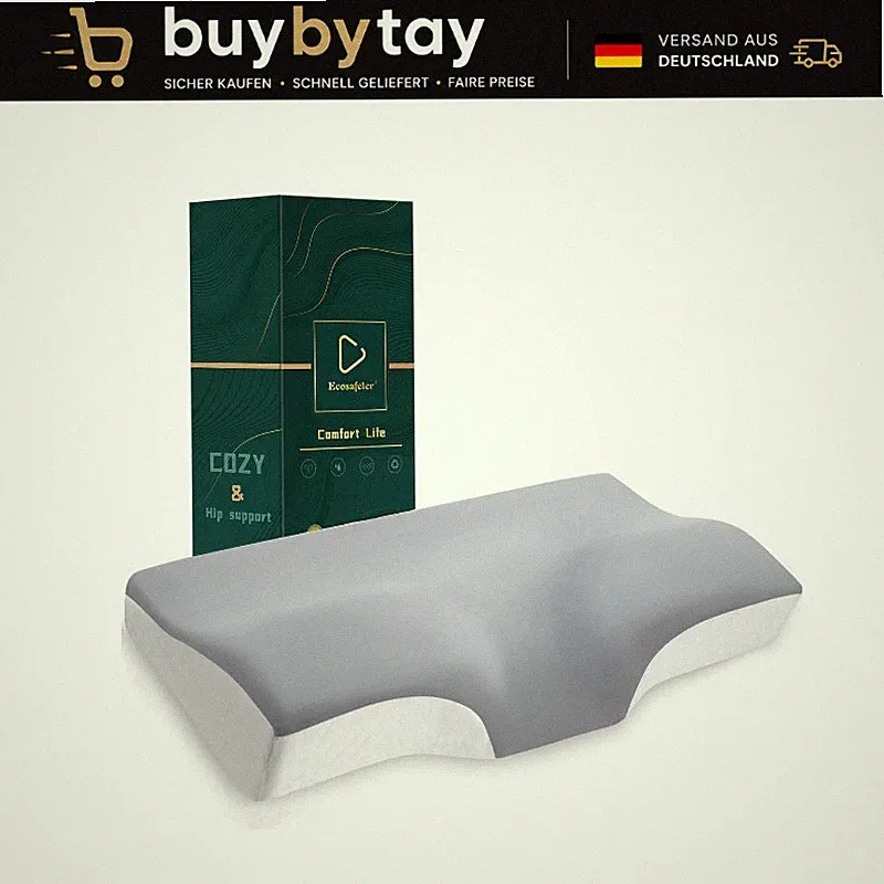 Kopfkissen Ergonomisch Nackenstützkissen Memory Foam Orthopädisch Grau 60x40 cm