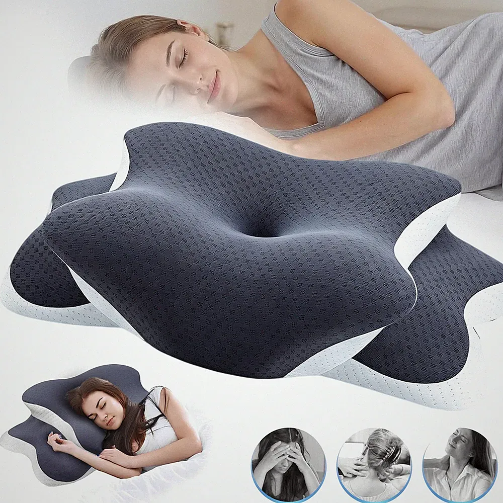Kopfkissen Ergonomisch Seitenschläferkissen Nackenstützkissen für Bauchschläfer