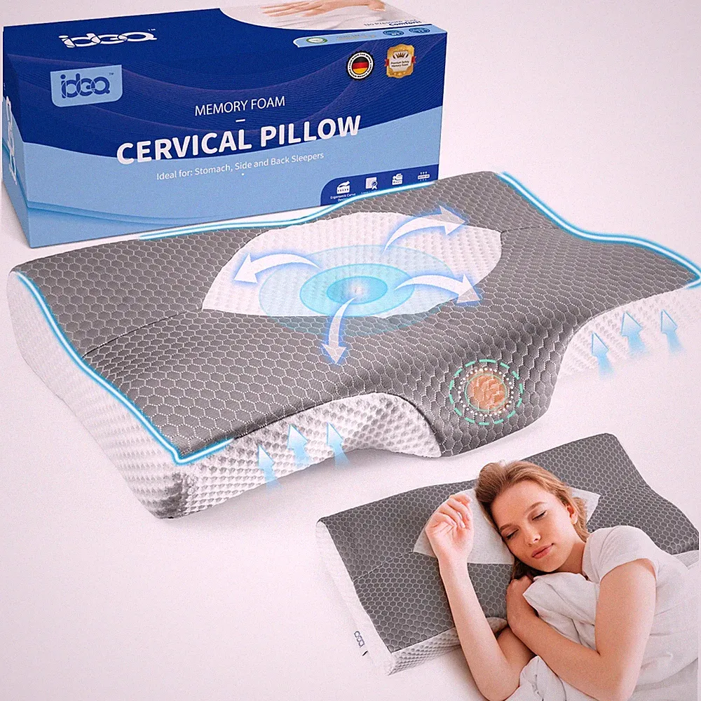 Kopfkissen, Ergonomisches Memory Foam Kissen, Orthopädisches Kissen