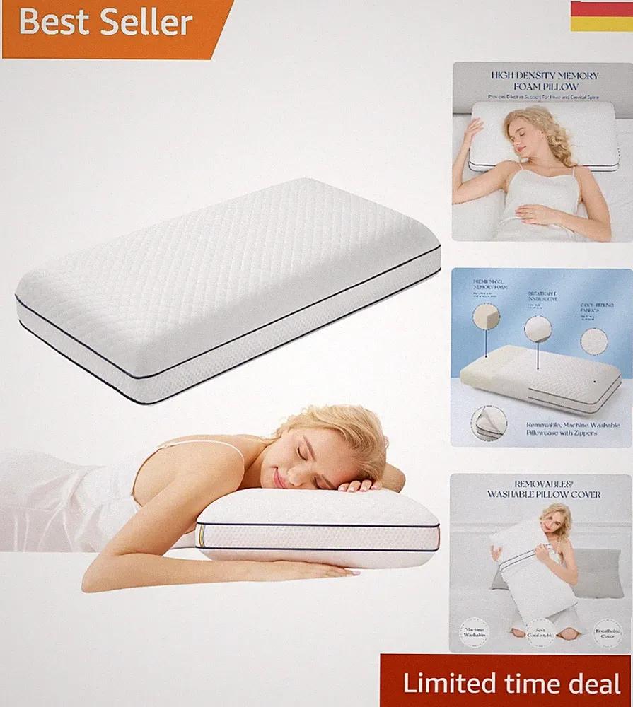 Kopfkissen Gel Memory Foam Seitenschläfer orthopädisch abnehmbar