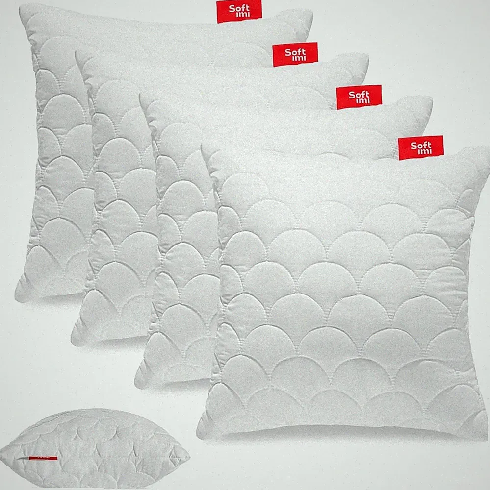 Kopfkissen Kissen Gestepptes 4er Set 45x45 cm Antiallergisch Anti-Milbe Softimi