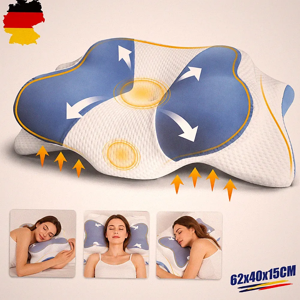 Kopfkissen Memory Foam 62 x 40 cm Für Rückenschläfer Ergonomisches Nackenkissen